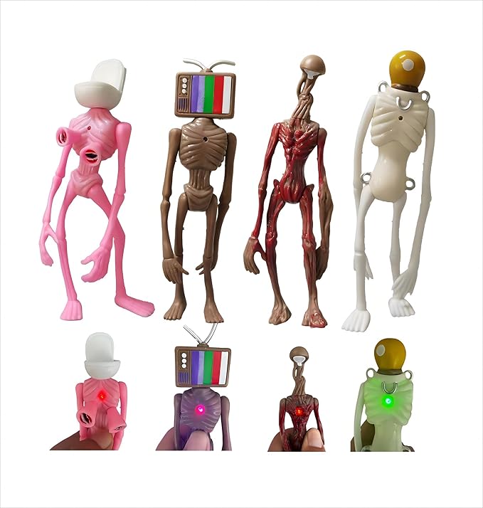 4 PCS Siren Head Toys Action Figure Model Doll Gift for Kids Halloween Thanksgiving Christmas Birthday Gifts