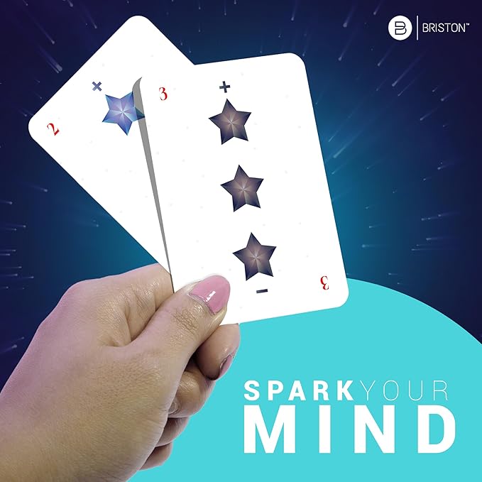 Briston Math Star Game flashcards, Educational Card for Kids & Families Addition and Subtraction with Timed Challenges Fun Math Strategy Game for Classrooms Students & Enthusiasts