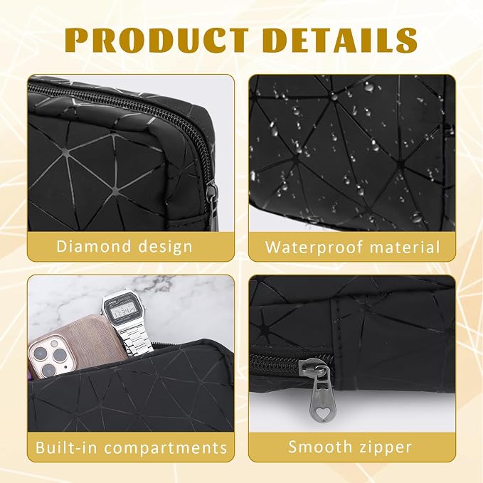 Period Bags, Tampon Holder for Purse, Waterproof Portable Leather Period Pouch, Sanitary Napkin Storage Bag, Black Makeup Bag Set, Pad Pouches for Period