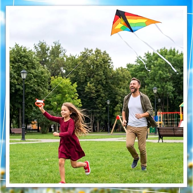 Syhood 36 Pack Bulk Kites for Kids & Adults 24'' Rainbow Delta Kites Easy to Fly with 164ft String, 6 Unique Patterns, for Girls Boy Outdoor Games, Ideal for Beach, Park, and Backyard Fun