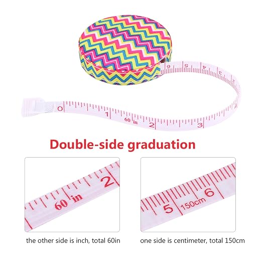 Haofy 150cm 60in Retractable Tape Measure for Body Fitness Measuring Chest Waist Hip Thigh Arm Shank Suitable for Adults Children Workout Tracking (No. 1 Water Ripple)
