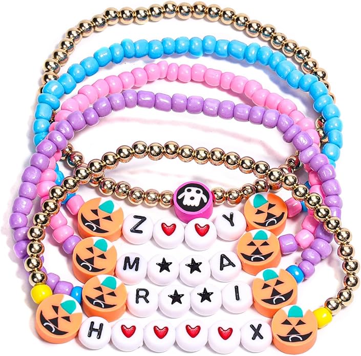 AICase for Korea-Pop Merch Toys Gifts Cosplay Bracelets 5 Pcs Stackable Stretch Beaded Bracelets Birthday Decorations Costume Outfit Jewelry Gifts for Fans Women Christmas Stocking_1