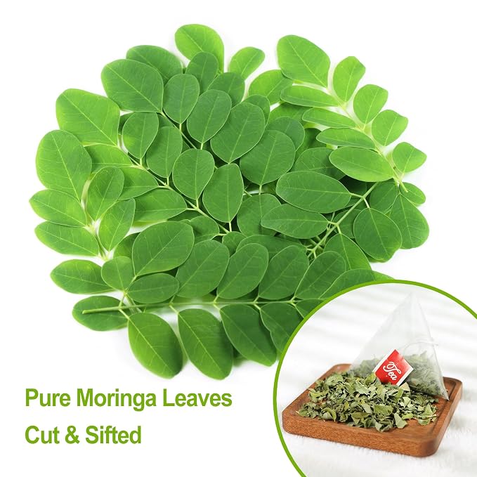 FullChea - Moringa Tea, 50 Teabags - Pure & Natural Moringa Leaves, Cultivated From India - Herbal Tea for Supporting Digestion & Immune System - Non-GMO - Caffeine-free (Pack of 2)