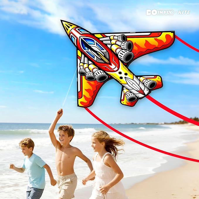 Fighter Kite Set, Suitable for Children Aged 8 to 12, Adults, Easy-to-Fly and Easy-to-Assemble Kite Suitable for Beginners