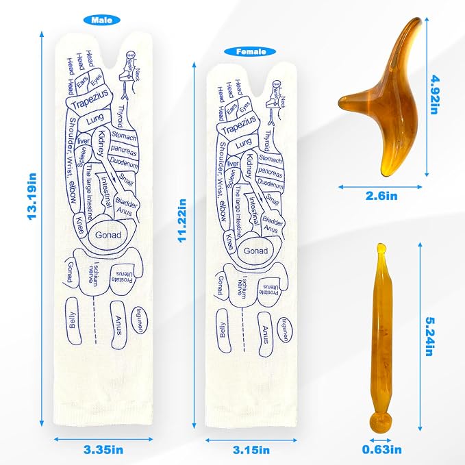 BIRDDIE Acupressure Reflexology Socks Physiotherapy Massage Relieve Tired Feet Reflexology Socks with Massage Tools for Women and Men (Men)