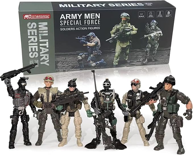 Army Men Action Figures, Army Soldiers Toys for Boy,Army Playset Military Playset with Weapons Accessories,Army Toy Christmas Gfit for Toddler 3+