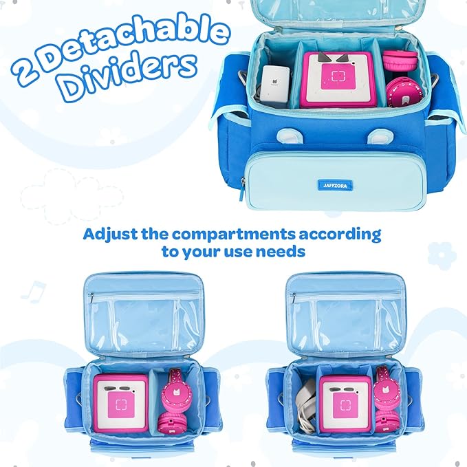 Carrying Case Compatible with Toniebox Starter Set Bundle, Travel Storage Bag Compatible with Little Tikes Story Dream Machine Books Starter Set, Pink&Blue(Bag Only)