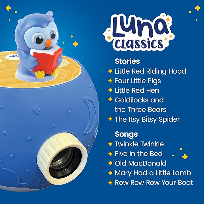 Kids Book Projector – 5 PAW Patrol & 5 Classic Read-Aloud Stories, 10 Songs & Night Light & Soothing Dream Music | Children Ages 3+ Storytime Projector | Toys, Owl & PAW Patrol Marshall