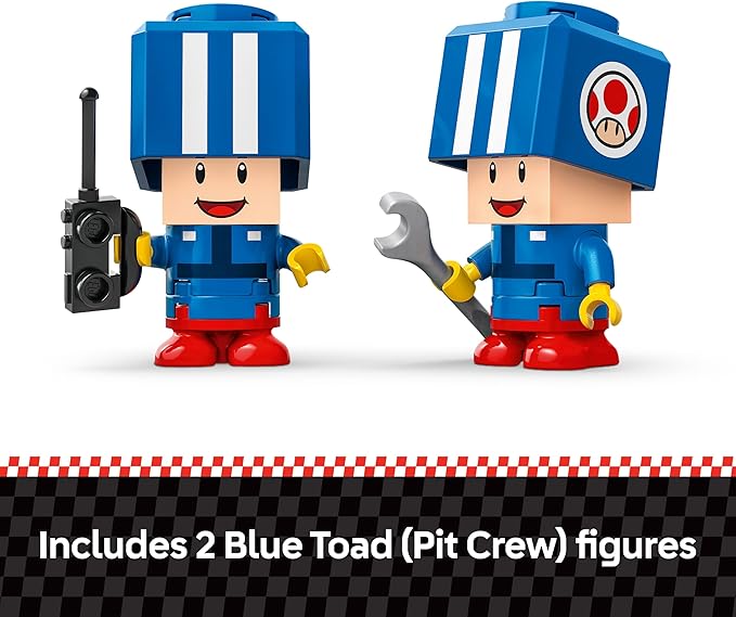 LEGO Super Mario: Mario Kart Toad's Garage - Nintendo Toy Building Set for Kids, Boys & Girls, Ages 8+ - Collectible Mario Kart Toy for Fans with 2 Blue Toad Figures - Gift Idea for Birthdays - 72035
