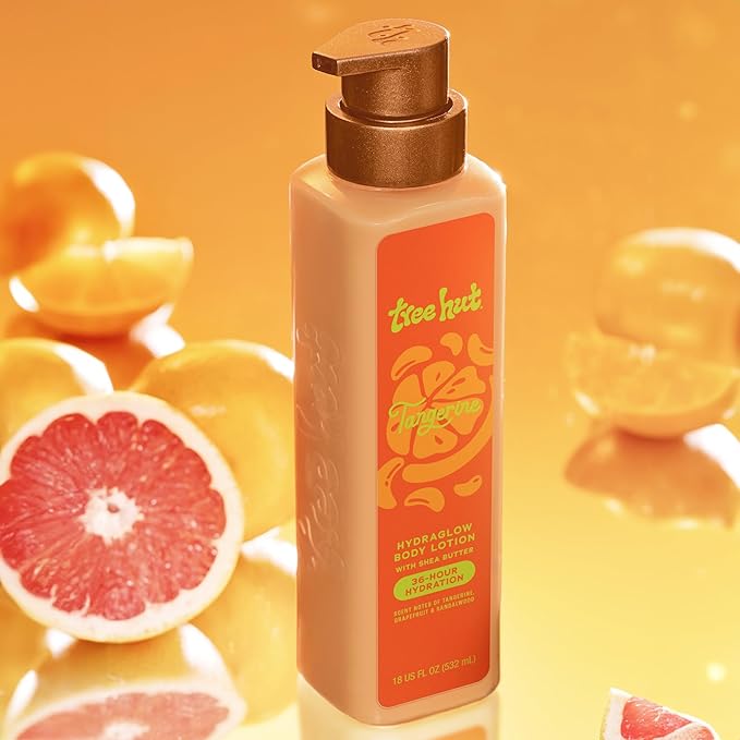 Tree Hut Hydraglow Body Lotion Tangerine, Mothers Day Gifts, Bright Citrus Scent, Hydrating & Moisturizing Daily Lotion for Silky Soft, Glowing Skin, Lightweight Formula, 18 fl oz