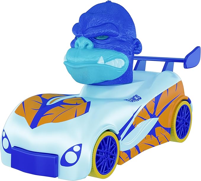 Knuckle Headz Pop-Up Racer Car Toy, Friction-Powered Pull Back Race Car, Head Popping Fun Gift for Kids, Boys, Girls, Ages 3+, Gorilla