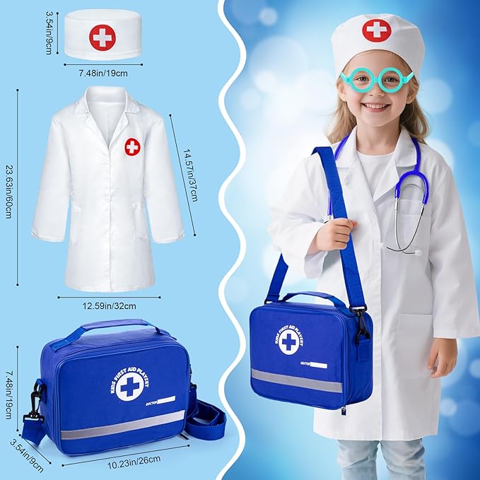 Doctor Kit for Kids, 35 Pcs Kids Doctor Kit for Toddlers 3-5 with Medical Storage Bag & Real Stethoscope, Pretend Play Doctor Set for Fun Role Playing Game, Doctor Play for Kids Boys Girls