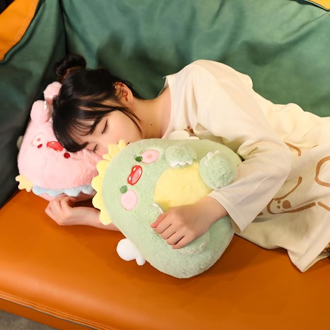 MUPI Cute Dragon Plush Toy Kawaii Stuffed Animals Soft Dinosaur Plush Pillows for Girls Boys Kids Adults, Yellow (11 Inch)