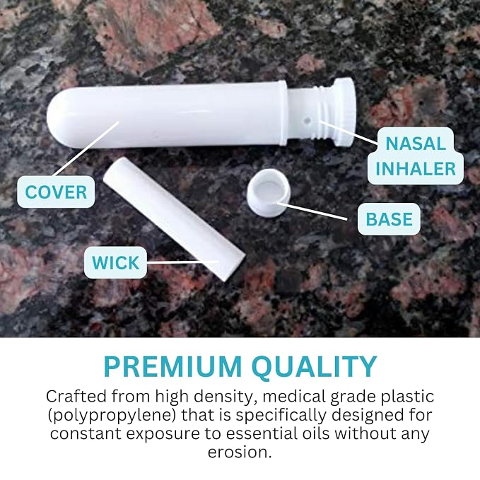 Wild Essentials Essential Oil Inhaler Tubes, Sticks (24 Pack), Wicks, Aromatherapy On the Go, Compact, Lightweight, Made in USA, Thick Medical Grade Plastic, Portable, Degradation Resistant, Premium