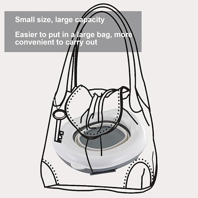 Children's Toilet Collapsible Outdoor Travel Potty Baby's Pee Pail Portable Toilet (Gray)
