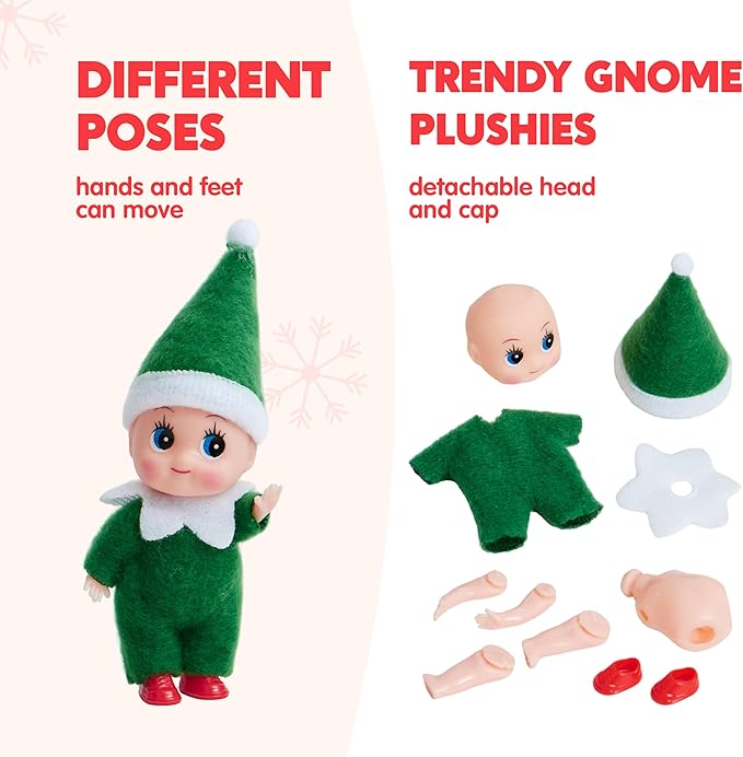 JOYIN 1 Pack Christmas Green Elf Soft Plush Toy for Adults Kids Accessories Party Favors Xmas Party Supplies Christmas Decor, Xmas Gift