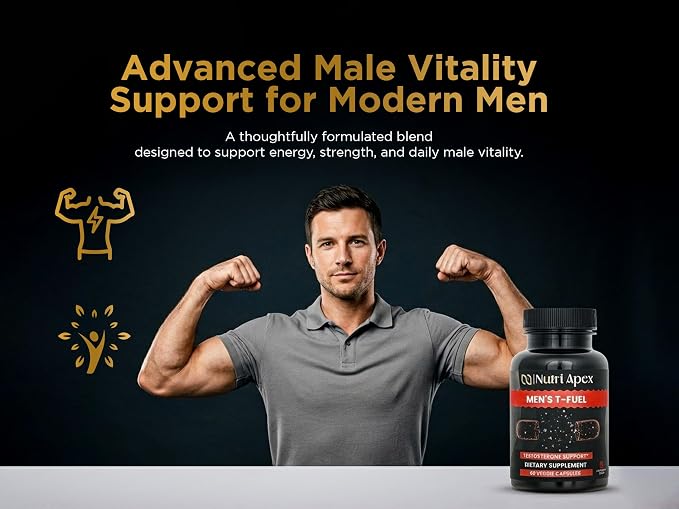 Testosterone Supplement for Men – Natural Herbal Blend with Fenugreek, Tribulus, Panax Ginseng & DHEA – Supports Energy, Stamina & Healthy T-Levels – 60 Veggie Capsules, Made in USA