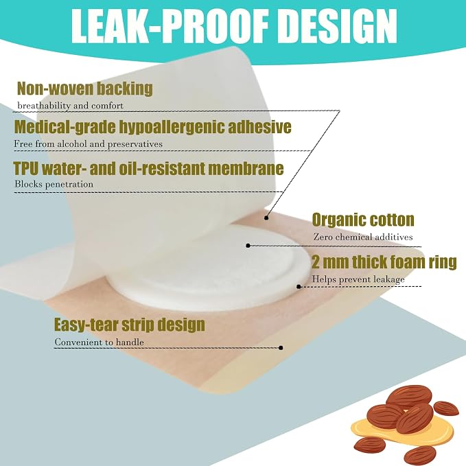 120PCS Disposable Castor Oil Belly Button Patch– Oil-Free, Self-Adhesive Cotton Core Wrap for Neck, Shoulders & Knees, No Wash, Anti-Seepage (Beige Square)