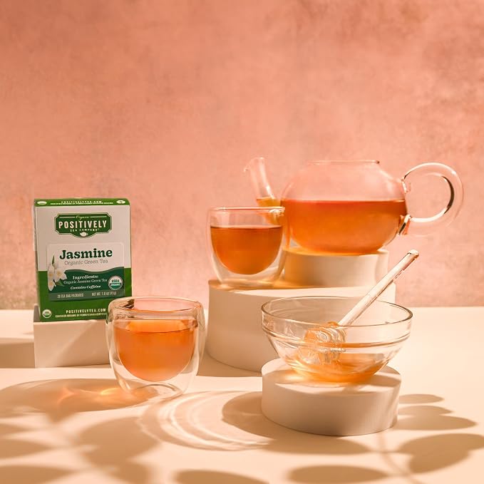 Organic Positively Tea Company, Jasmine Green Tea Bags, 20 Count