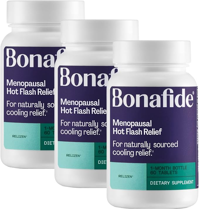 Relizen Naturally Sourced Cooling Relief for Hot Flashes & Night Sweats – Bonafide Hormone-Free, Clinically Studied Formula with a Proprietary Blend of Four Swedish Botanicals — 3-Month Supply