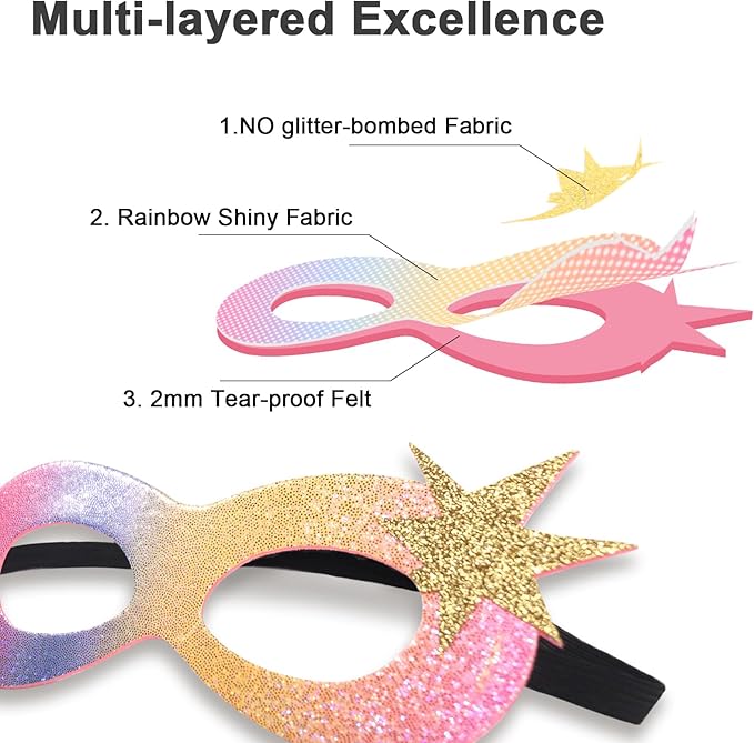 iROLEWIN Kids Superhero-Capes-Costumes for Girls Princess Dress-Up Fairy Cape Mask Tutu as Halloween Birthday Gifts Toys