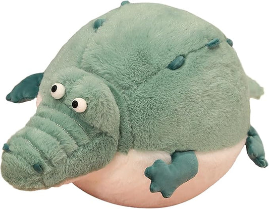 Alligator Stuffed Animal 17.7'' Funny Plush Toy, Chubby Crocodile Plush Body Pillow, Unique Fat Crocodile Stuffed Animal for Girls, Kids, Boys Birthday