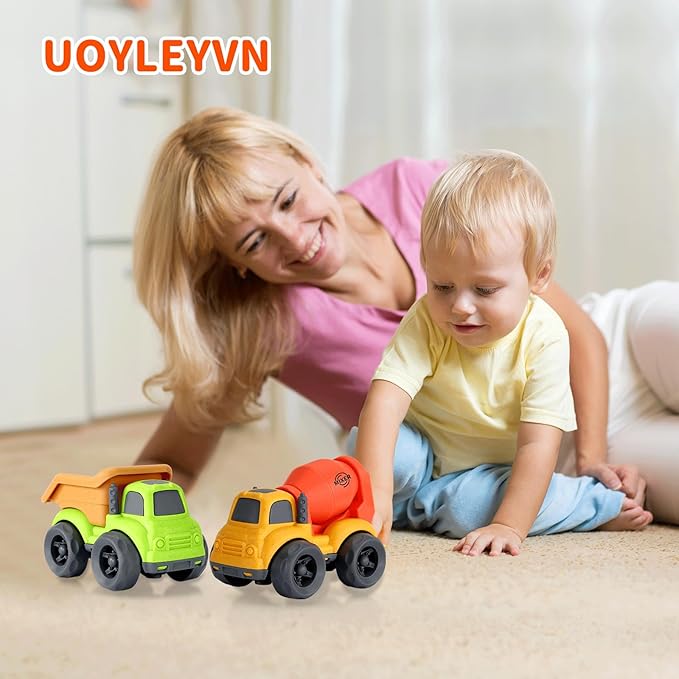 Toddler Toys for 2 Year Old Boy, Dump Truck Toys and Mixer Cement, BPA Free, Phthalates Free, PVC, Outdoor Toys for Toddlers 2-3, Ideal Toy Cars for 2 3 4 Year Old Boy Christmas Birthday Gift