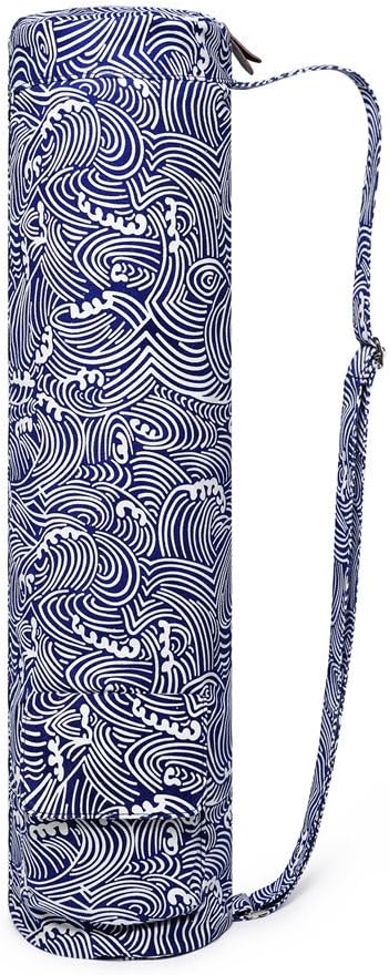Yoga Mat Bag,Full-zip Exercise Yoga Mat Canvas Carry Bag for Women and Men - Double Storage Pocket,Easy Access Zipper, Adjustable Shoulder Strap and Handle,Fits Most Mat