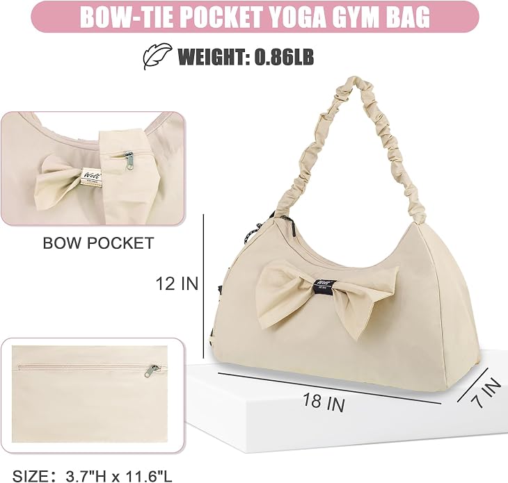 WOLT Gym Bag For Women, Yoga Mat Bag with Shoes Compartment, Wet Pocket and Water Bottle Pocket