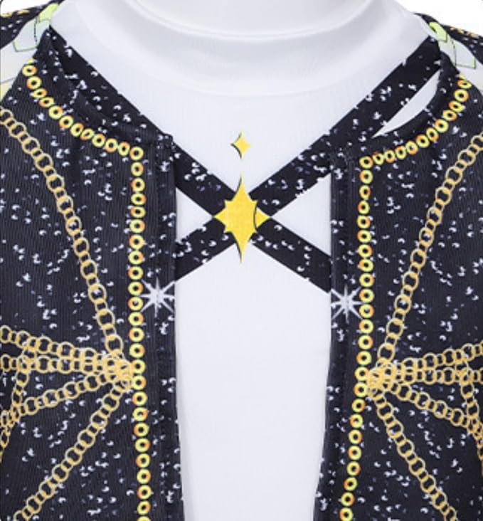 SAVITO Pop Idol Cosplay Costume Popular Singers Stage Costumes for Ages 3-12 Black Printed Costumes Black B
