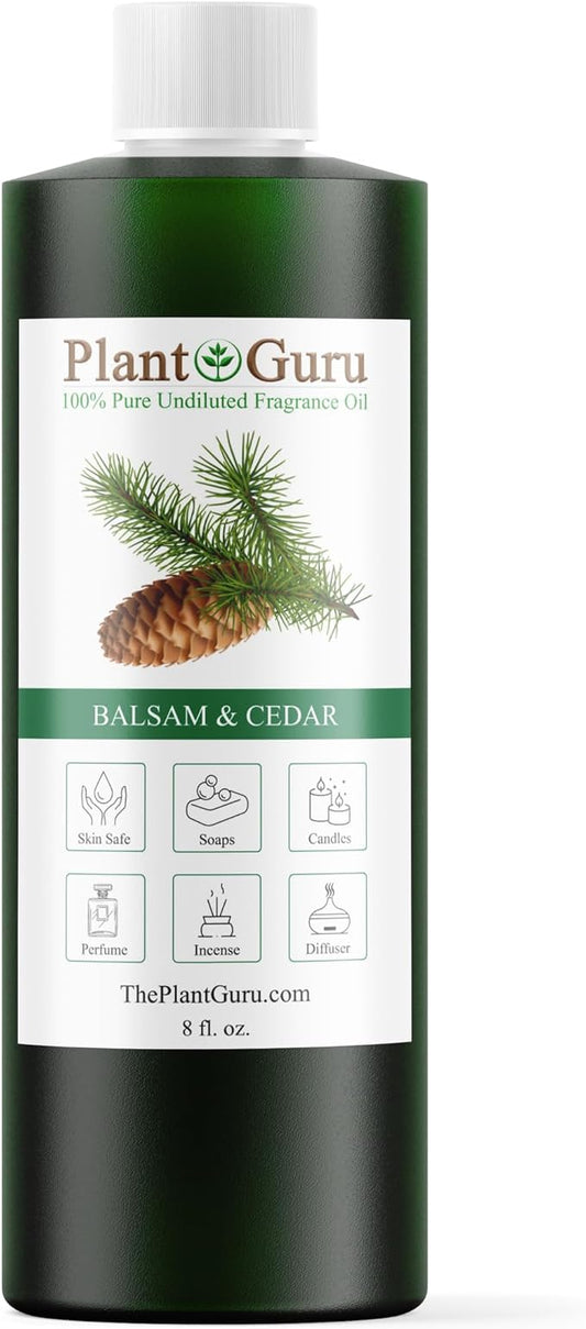 Balsam and Cedar Fragrance Oil 8 fl. oz. Scented Oil for DIY Soap Making, Candles, Bath Bombs, Body Butters. Used in Aromatherapy Diffusers, Burners and Warmers. Great Addition to Lotions and Creams.