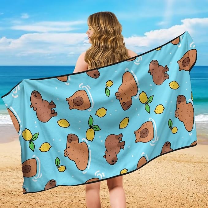INSTANTARTS Kapibara Car Seat Cover Protector Sweat Towel Multi-Functional Car Towel for Car Seat and Yoga