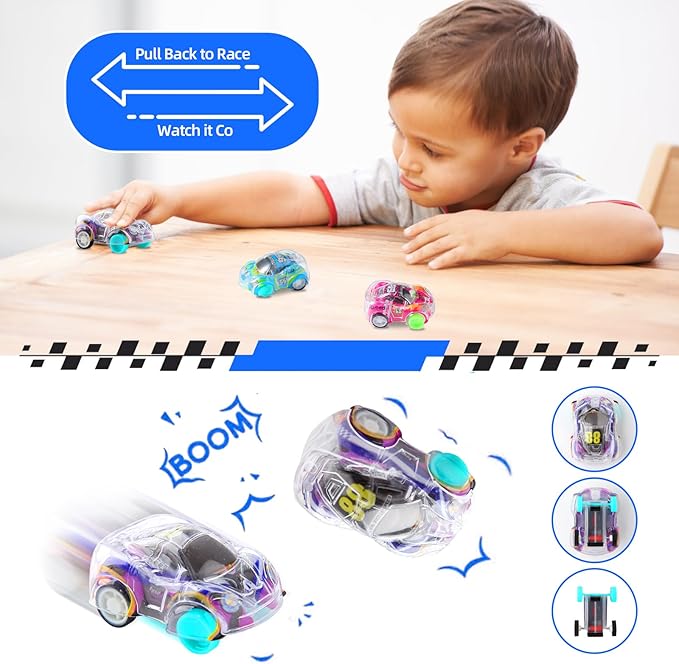 50 Pcs Mini Pull Back Cars Set, Pull Back Racing Vehicles for Kids Toddlers, Bulk Toys Party Favors Treasure Box, Classroom Prizes, Pinata Fillers,Goodie Bag Stuffers for Boys Girls