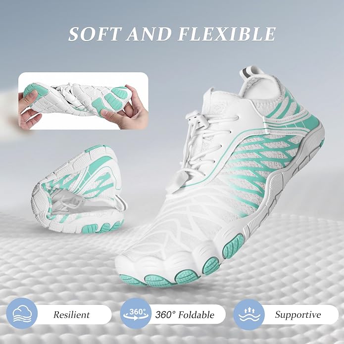 Barefoot Shoes for Women & Men, Grounded Walking Hiking Barefoot Shoes, Wide Toe Box Non-Slip Water Athletic Footwear, Comfortable Vitality Barefoot Footwear, Trail Running Sneakers Unisex