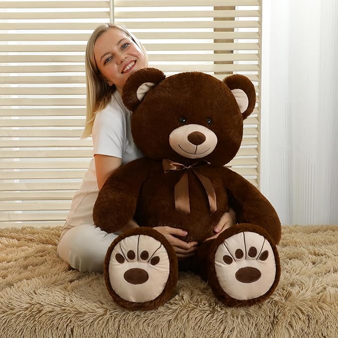 MorisMos Giant Teddy Bear Stuffed Animal, Big Teddy Bear Life Size, 36in Large Bear Cuddly Soft for Baby Shower, Boys, Girls