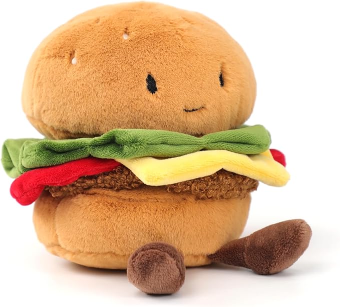RECUR Hamburger Stuffed Animals Toy,Soft Food Plush,Cute Plushie 8 Inches, Adorable Gift for All Ages