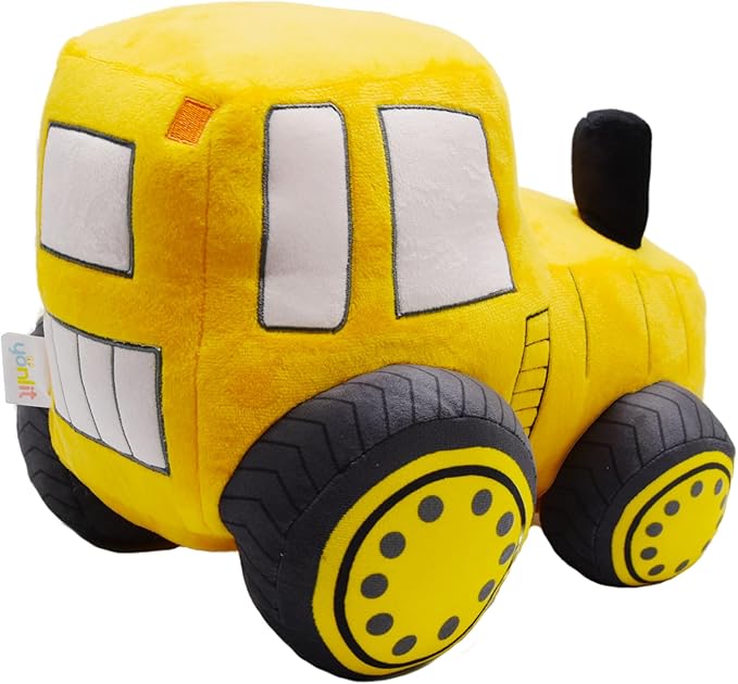 Soft Plush Tractor Stuffed Truck Toy Super Cute Car Plushie Throw Pillow Excellent Gifts for Kids or Birthday Party 12 Inches (Yellow)