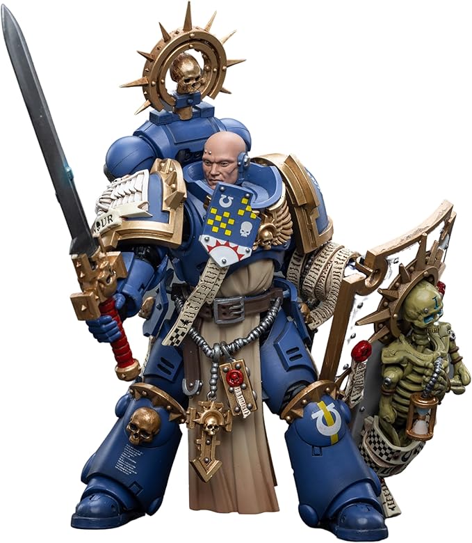 JOYTOY Warhammer 40,000 Action Figure 1/18 Ultramarines Primaris Captain with Relic Shield and Power Sword Collection Model Figures 4.88inch