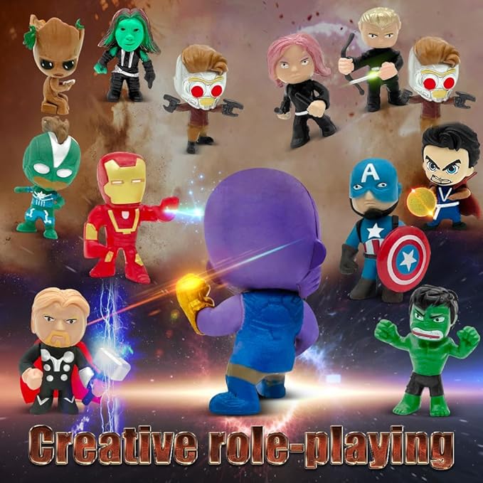 Mini Superhero Toys, 26PCS Minifigures Small Action Figures Superhero Party Birthday Decorations for Kids’ Christmas Stocking, Easter Eggs Cake Toppers Collectibles