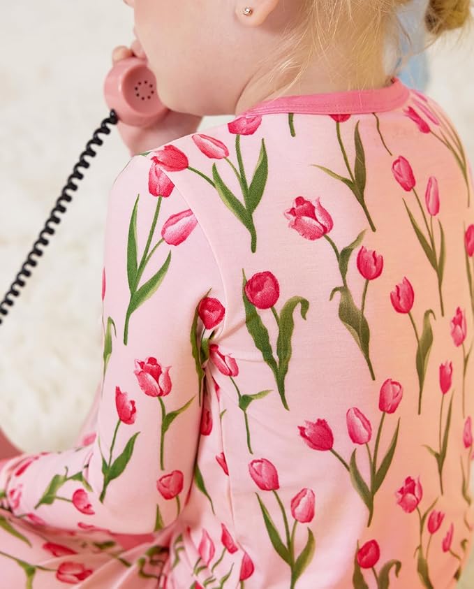 Bamboo Viscose Toddler Girls Kids Pajamas Unicorn Mermaid Pjs Long Sleeve Snug fit 12M-8Y 2pcs Soft Jammies