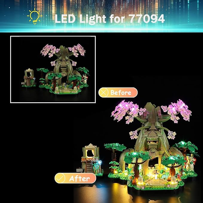 LED Light Kit for Lego 77092 Great Deku Tree 2-in-1 Set, Compatible with Lego 77092 Building Blocks Model(Not Include Blocks Set)