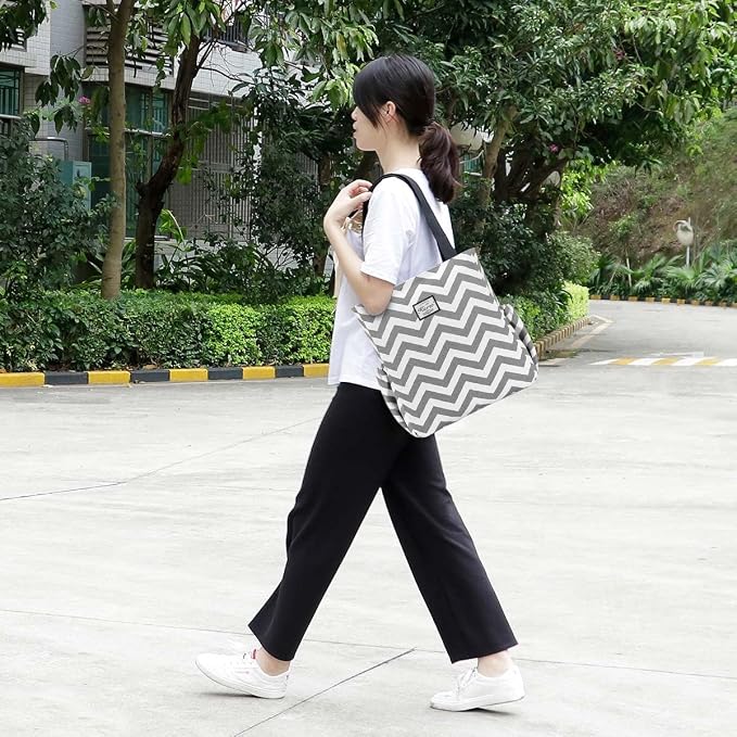 KAMO Floral Tote Bag - Waterproof Lightweight Handbags Travel Shoulder Bag for Hiking Yoga Gym Swimming Travel Beach