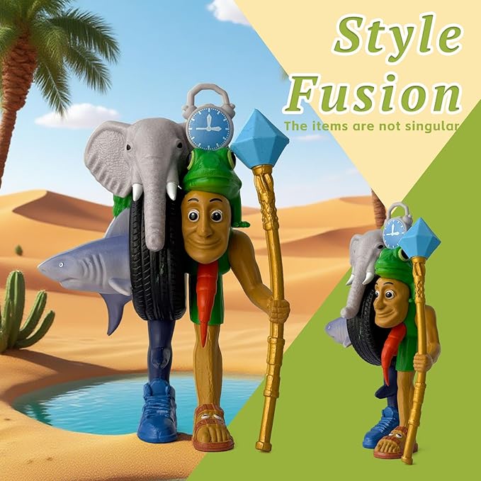 8Pcs Italian Brainrot Action Figures,Tralalero Travala Toy Set Tralalero Travala,Tung Tung Tung Sahur, Brr Brr Patapim - Brainrot fidget Toys,Decorations Gifts for Office Room Figurine Decor (1PCS-A)