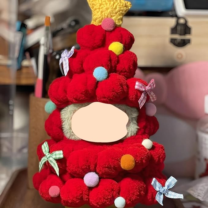 Designer Clothes for Dolls Accessories15cm /17cm Doll Clothing Set Replacement Pink Outfit 5Pcs Set (Red Christmas Tree Style)