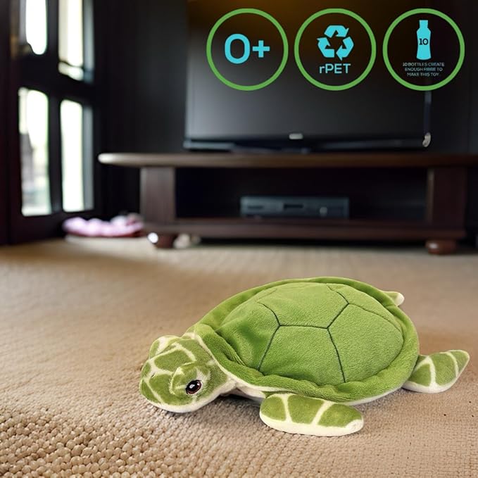 Deluxe Paws Eco-Friendly Turtle Plush Made from 100% Recycled Materials