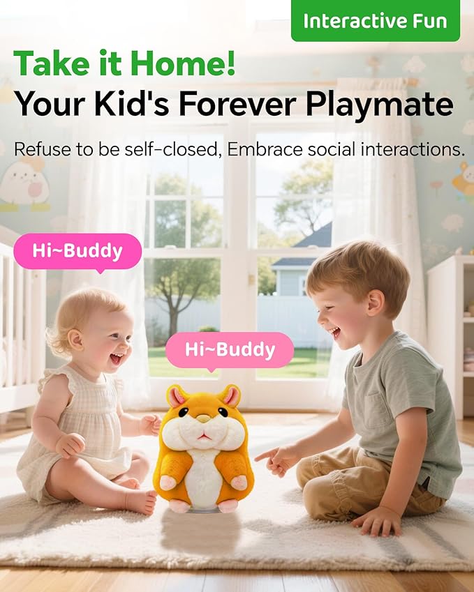 Christmas Best Gifts for Grandkids 2025 New Talking Hamster Toy,Top Toys for Ages 5-7 Girls Sellers Gag Gift Under 30,Speech Therapy Toys for Toddlers 1-3 Little Brown Stocking Stuffers
