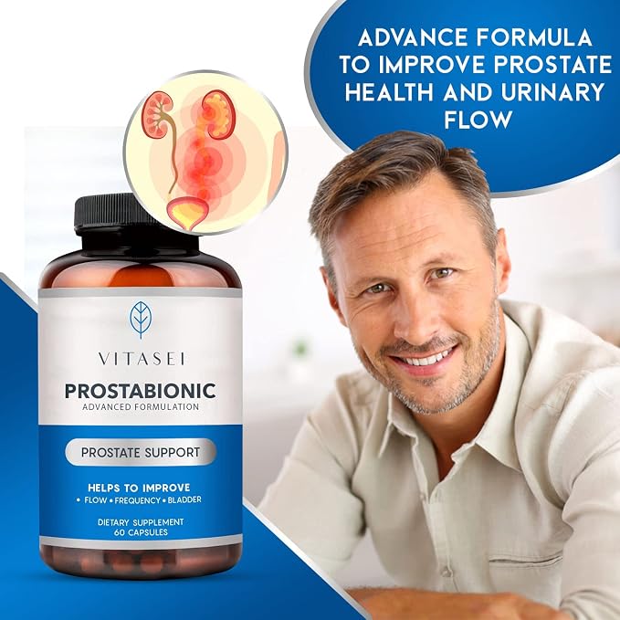 VITASEI Testronix Booster for Men (60 Capsules) + Prostabionic Prostate Dietary Supplements for Men (60 Capsules)