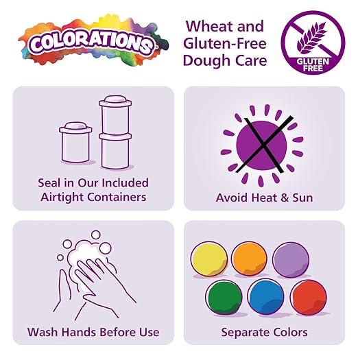 Colorations Wheat & Gluten Free Colors Like Me Dough - 10 Colors (5oz Each) | Non-Toxic, Play Dough, Bulk Set, Sensory Kit, Party Favors, Classroom Pack