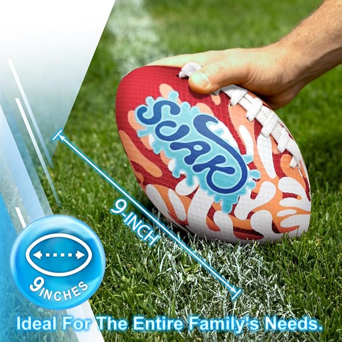 SOAK 9-Inch Waterproof Pool Football for Kids & Adults - Beach Football for Swimming Pool, Lake, Outdoor Games