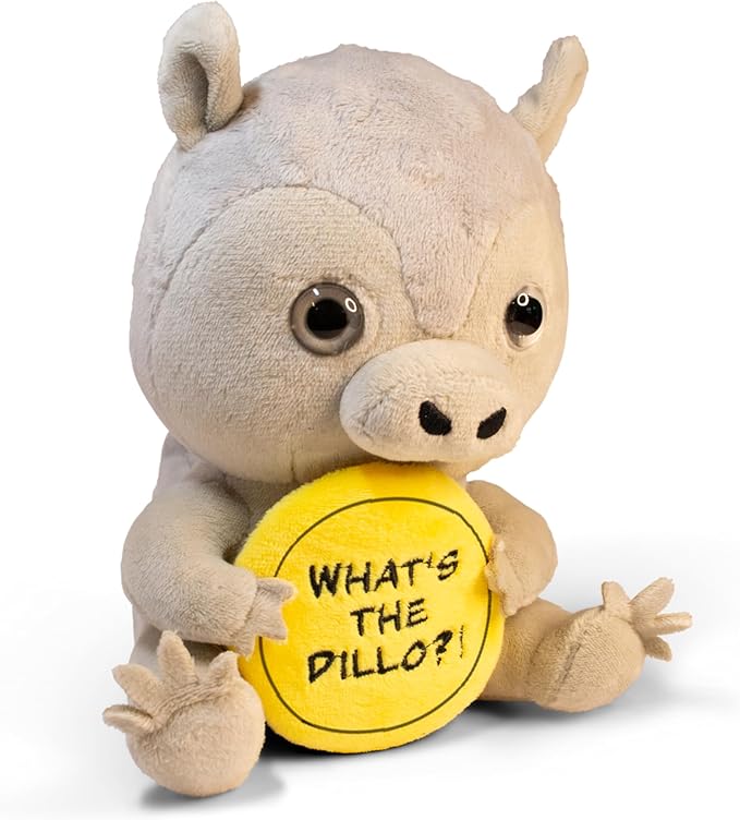 Armadillo Plushie - What's The Dillo? Sassy Armadillo Plush, Gift for Animal Lovers, Cute Plush Toy for Gifting